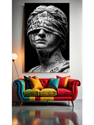 Özkacar Group Modern Sanat Heykel V1 Ev Duvar Salon Güzellik Salonu Ofis Dükkan Dekarasyon Kanvas Tablo