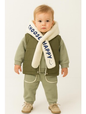 Bebek 3’lü Kışlık Eşofman Takımı – Polar Şallı, Şardonlu Yelekli, Sweatshirt ve Alt 10697Y
