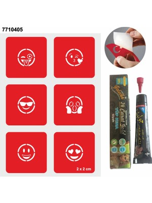 Sevimli Emojiler Hint Kınası ile Geçici Dövme Yapma Seti