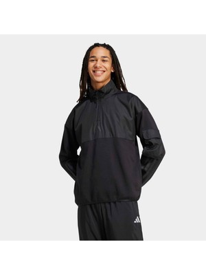 adidas City Tech Utility Half Zip  Erkek Siyah Sweatshirt.-