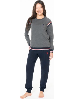 U.s. Polo Assn. Kadın Uzun Kollu Yuvarlak Yaka Dar Paça Pamuklu Kışlık Pijama Takımı S25118