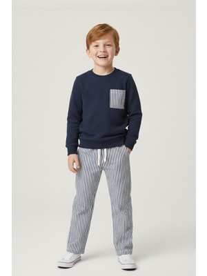 Erkek Çocuk Çizgili Cepli Eşofman Takımı 2-10 Yaş