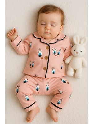 Kız Erkek Unisex Lüx Alt-Üst 2 Parça Desenleri Canlı Pamuklu Pijama Takımı