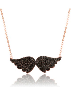 925 Ayar Gümüş Melek Kanadı Kadın Gümüş Kolye