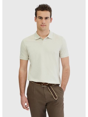 Taş Düz Polo Yaka %100 Pamuk T-Shirt
