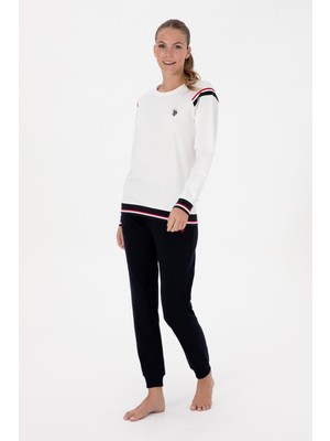 U.s. Polo Assn. Kadın Uzun Kollu Yuvarlak Yaka Dar Paça Pamuklu Kışlık Pijama Takımı S26118