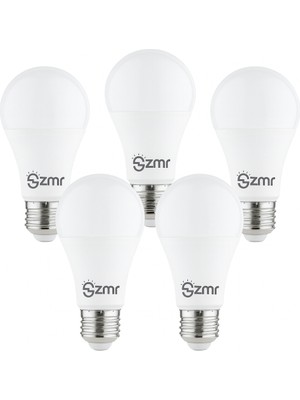 ZMR 102/B.65 5'li Paket LED Ampul 9W 6500K Beyaz Işık E27 Duylu Enerji Tasarruflu Uzun Ömürlü