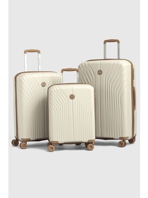 Benetton 8015 3'lü Set Polipropilen Kırılmaz Valiz  Tekerlekli Valiz