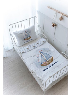 Organik Baskılı Montessori (100X200) Yorgan Seti - For Baby Serisi - Little Sailor