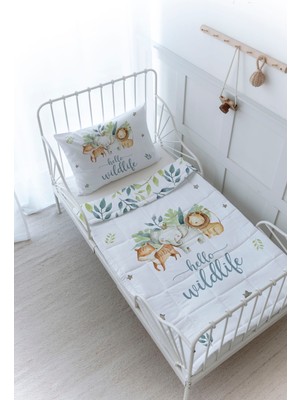 Organik Baskılı Bebek Boy (100X150) Yorgan Seti - For Baby Serisi - Safari Animals