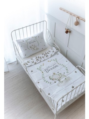 Organik Baskılı Bebek Boy (100X150) Yorgan Seti - For Baby Serisi - Damask Filli