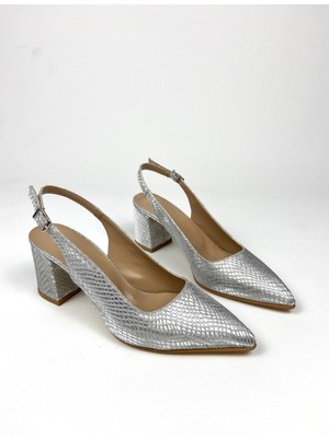 Desenli 6 cm Kalın Topuklu Ayakkabı 01496