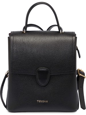 Tergan Siyah Hakiki Deri Kadın Sırt Çantası - S1SR00080492-A41