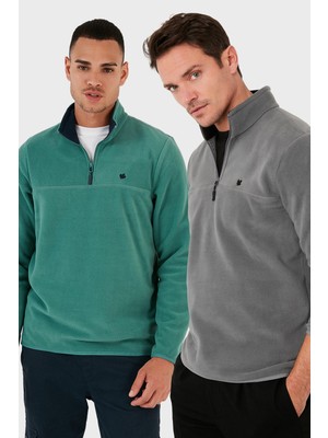 Buratti Slim Fit Anti-Pilling Tüylenme Yapmayan Bato Yaka Şardonlu 2'li Paket Polar Erkek POLAR 5906001S2