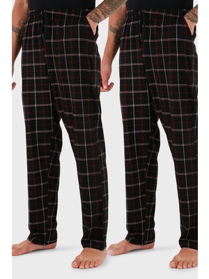 Buratti Pamuklu Regular Fit Normal Bel Düz Paça Cepli 2'li Paket Pijama Altı Erkek Pijama Altı 6574003S2