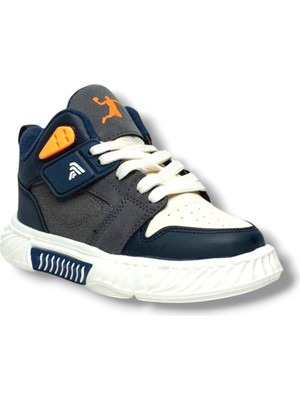 Alessio 537-26 Cilt Anatomik Filet Çocuk Sneaker Lacivert Füme Bej 31-35