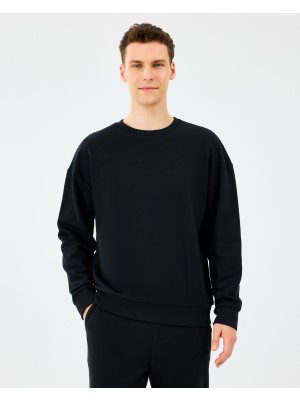 Skechers M Essential Crewneck Sweatshirt Erkek Siyah Sweatshirt S2610015-3817