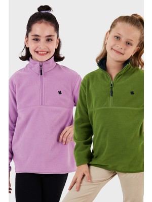 Lela Yumuşak Dokulu Fermuarlı Dik Yaka Şardonlu 2'li Paket Polar Çocuk Polar 5905002S2