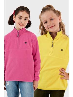 Lela Yumuşak Dokulu Fermuarlı Dik Yaka Şardonlu 2'li Paket Polar Çocuk Polar 5905002S2