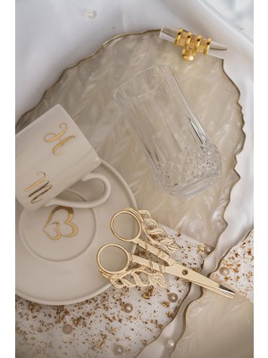 Sedef Boya & Şeffaf Reçine Detaylı Söz Nişan Tepsi Seti