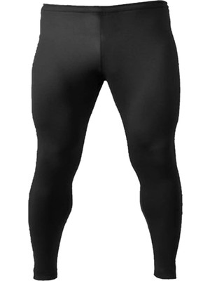HN Sport Uzun Sporcu Taytı Unisex Parlak Siyah Nefes Alabilir Kumaş ile Yüksek Konfor