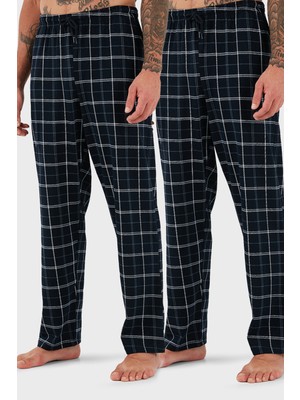 Buratti Pamuklu Regular Fit Normal Bel Düz Paça Cepli 2'li Paket Pijama Altı Erkek Pijama Altı 6574003S2