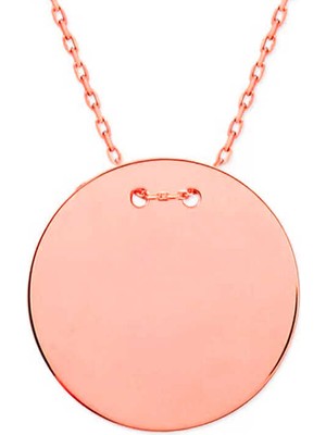 Stumbanng 925 Ayar Gümüş Rose Yuvarlak Plaka Kolye