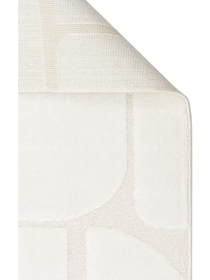 Adel Adl 04 Krem - Iskandinav Tarzı Yumuşak Dokulu Modern Makine Halısı