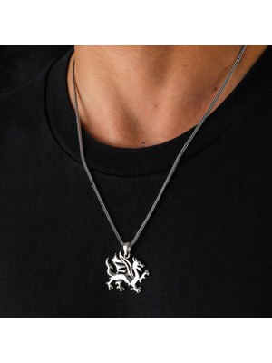 Stumbanng 925 Ayar Gümüş Ejderha Erkek Gümüş Kolye