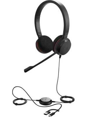 Jabra Evolve 20 Duo Usb-C/a Ms Mikrofonlu Kulak Üstü Kulaklık