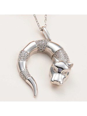 Stumbanng ​925 Ayar Gümüş Kaplan Figürlü Kadın Kolye