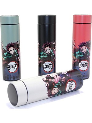 1 Adet Anime Baskılı Dijital Göstergeli Termos 500 ml
