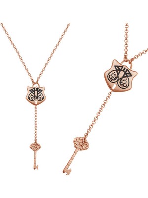 Stumbanng Gümüş Rose Ya Fettah Yazılı Kadın Kolye