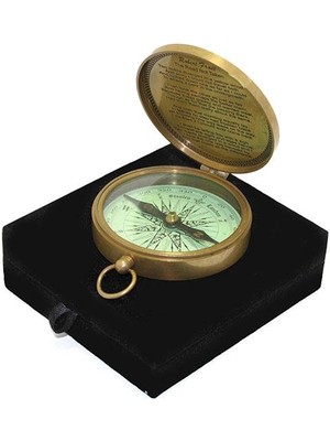 Kutulu Pirinç Pusula Dekoratif Hediyelik