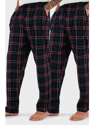 Buratti Pamuklu Regular Fit Normal Bel Düz Paça Cepli 2'li Paket Pijama Altı Erkek Pijama Altı 6574003S2