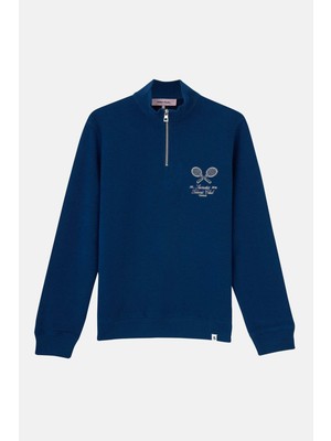 Socrates Tennis Club Supersoft Quarter-Zip Sweatshirt - Lacivert