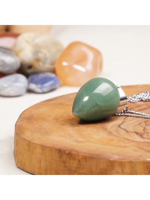 Aventurin Doğal Taş Oval Kolye