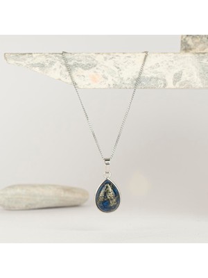 Lapis Lazuli Oval Dogal Taş Kolye