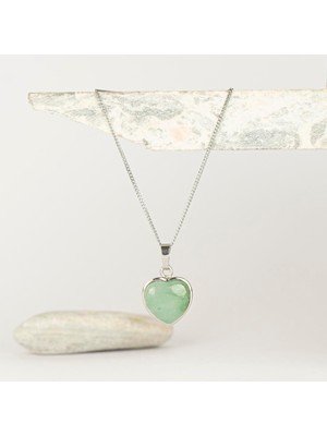 Aventurin Kalpli Kaplama Dogal Taş Kolye