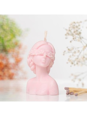 Gözü Çiçekli Kadın Temalı Vegan Soya Mumu