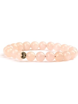 Pembe Kuvars Doğal Taş Bileklik (8 Mm) – Kalbin Aynası
