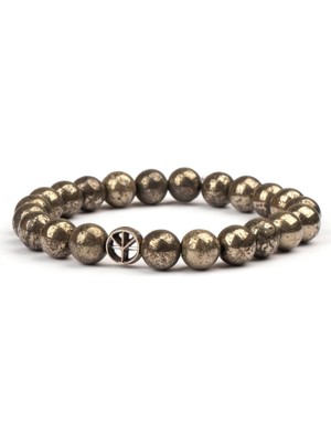 Pirit Doğal Taş Bileklik (8 Mm) – Ateşin Kalkanı