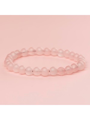 Pembe Kuvars Doğal Taş Bileklik (6 Mm) – Pembe Sükûnet