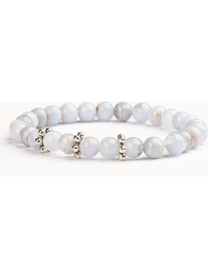 Kalsedon Doğal Taş Bileklik (6 Mm) – Nazik Akış