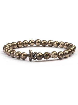 Pirit Doğal Taş Bileklik (6 Mm) – Koruyucu Aura