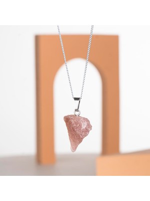 Ham Dumanlı Kuvars Doğal Taş Kolye