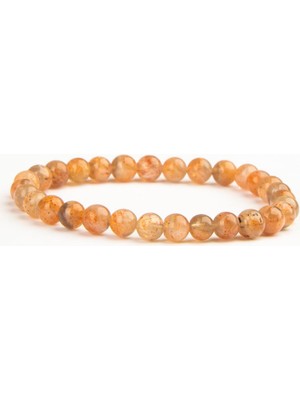 Güneş Taşı Doğal Taş Bileklik (6 Mm) –  Şafak Güneşi