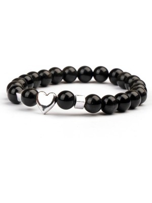 Obsidyen Doğal Taş Bileklik (8 Mm) – Ayna Taşı