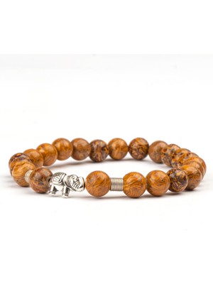 Ağaç Jasper Doğal Taş Bileklik (8 Mm) – Sessiz Güç