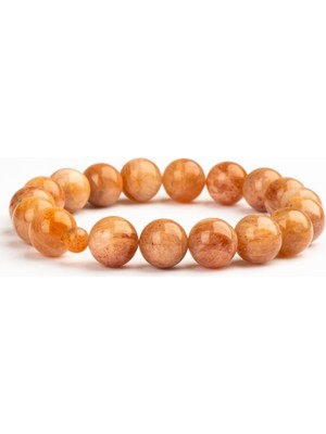 Güneş Taşı Doğal Taş Bileklik (10 Mm) – Altın Nabız